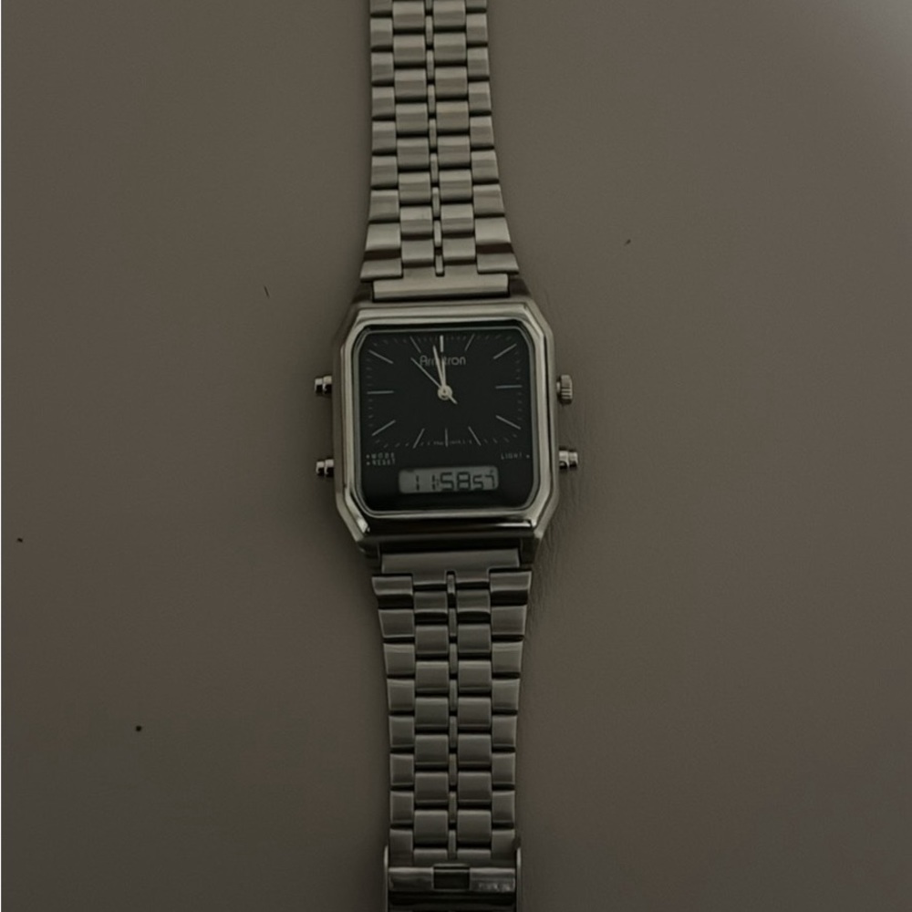 [RARE] ARMITRON RIDGEMONT 20/5453SV STAINLESS STEEL ANALOG/DIGITAL WATCH
